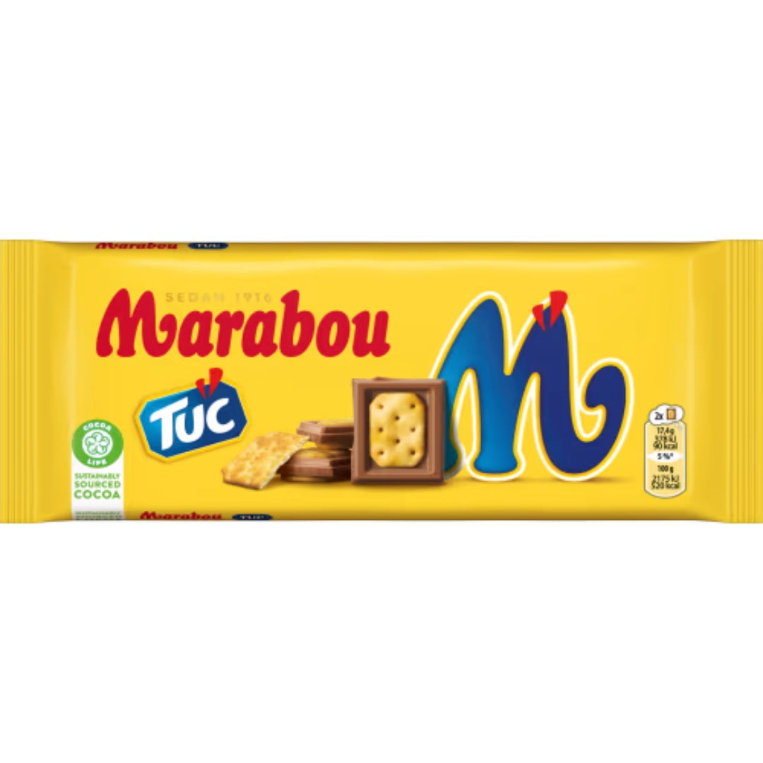 Marabou Tuc Salty Crackers - Milk Chocolate bar with small Salty TUC Crackers 87g