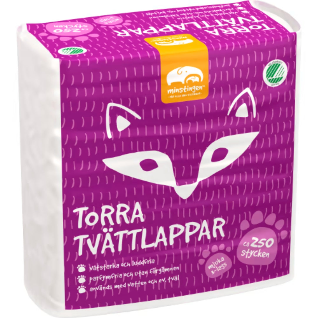 Minstingen Tvättlappar Torra Mjuka 3 Lager - Dry & Soft 3-Ply Washcloths 250p