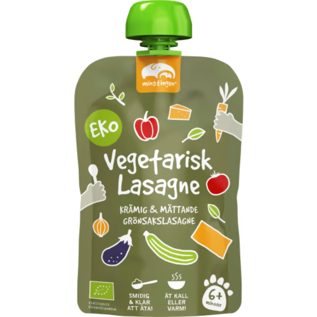 Minstingen Veg Lasagne 6 Månader - Organic Creamy Vegetarian Lasagna Purée 120g