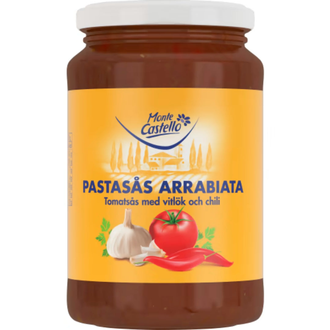 Monte Castello Arrabbiata Pastasås - Pasta Sauce with Tomato, Garlic, and Chili 480g