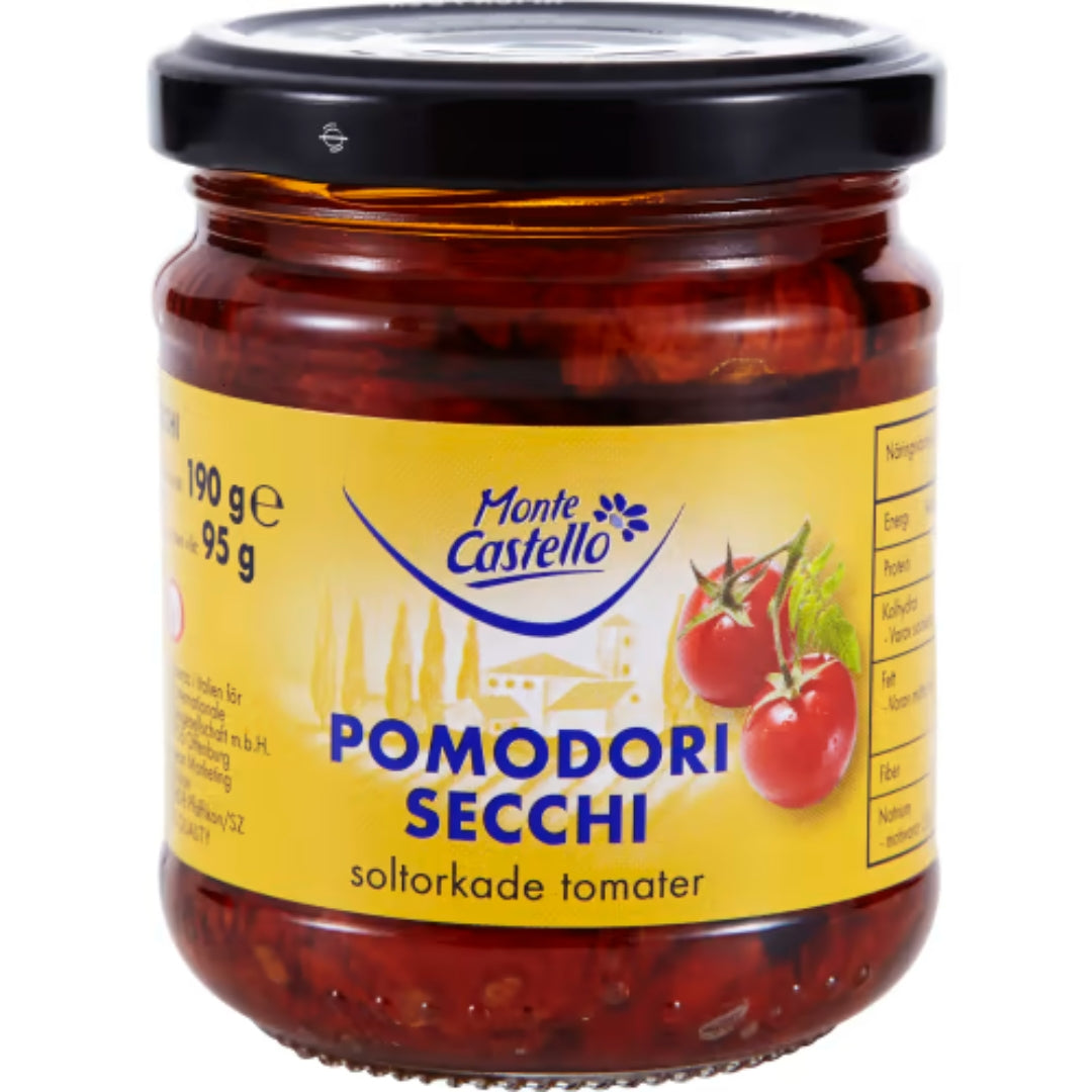 Monte Castello Pomodori Secchi Soltorkade Tomater - Sun-Dried Tomatoes 190g