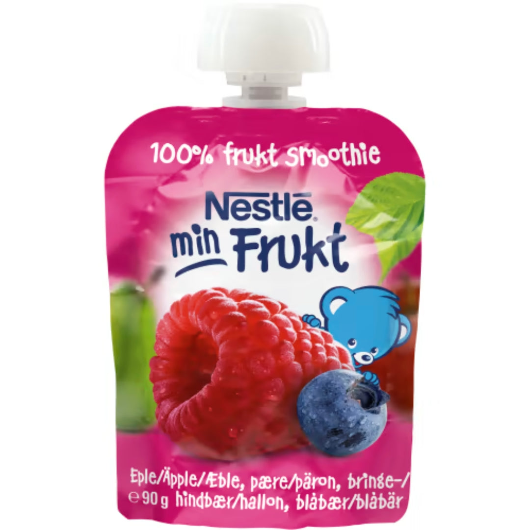 Nestlé Fruktsmoothie Hallon Blåbär Äpple 6 Månader - Apple & Raspberry Smoothie 90g