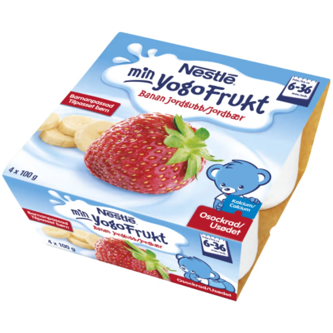 Nestlé Min Yogofrukt Jordgubb Banan 6 Månader - Strawberry & Banana Yogurt 400g