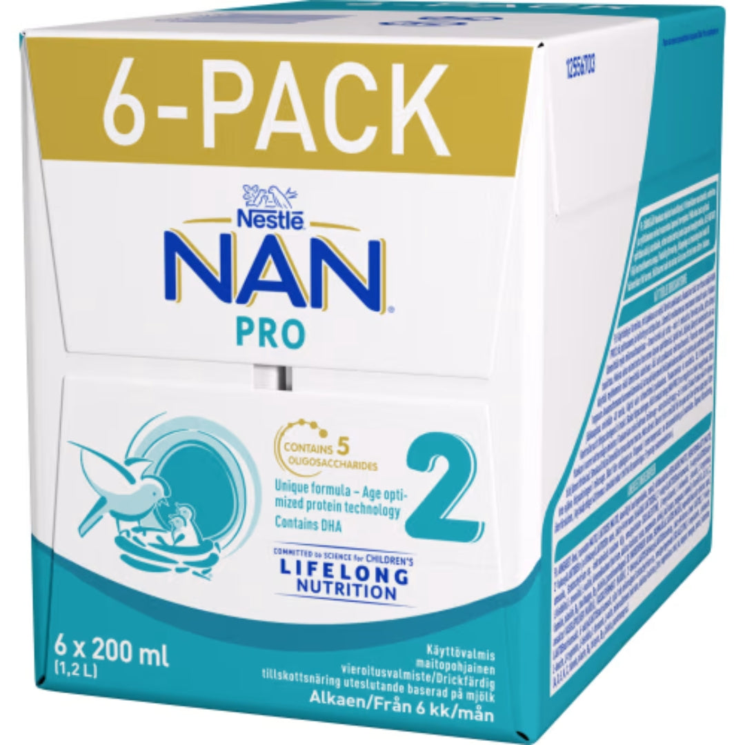 Nestlé Nan 2 Pro Modersmjölksirs Från 6 Månader - Drink al latte successivo con 5 HMOS e DHA 1.2L