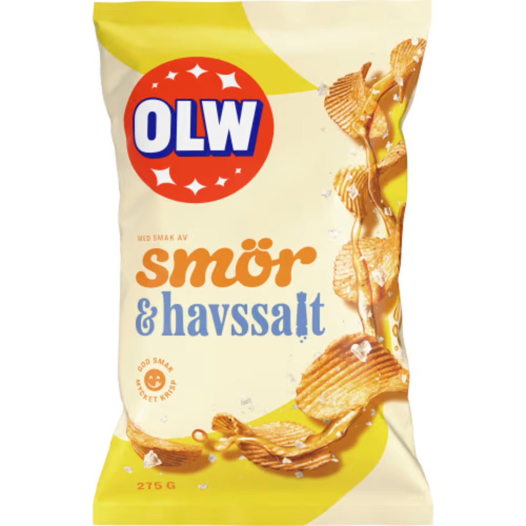 OLW Smör& Havssalt Chips - Butter & Sea Salt Chips 275g