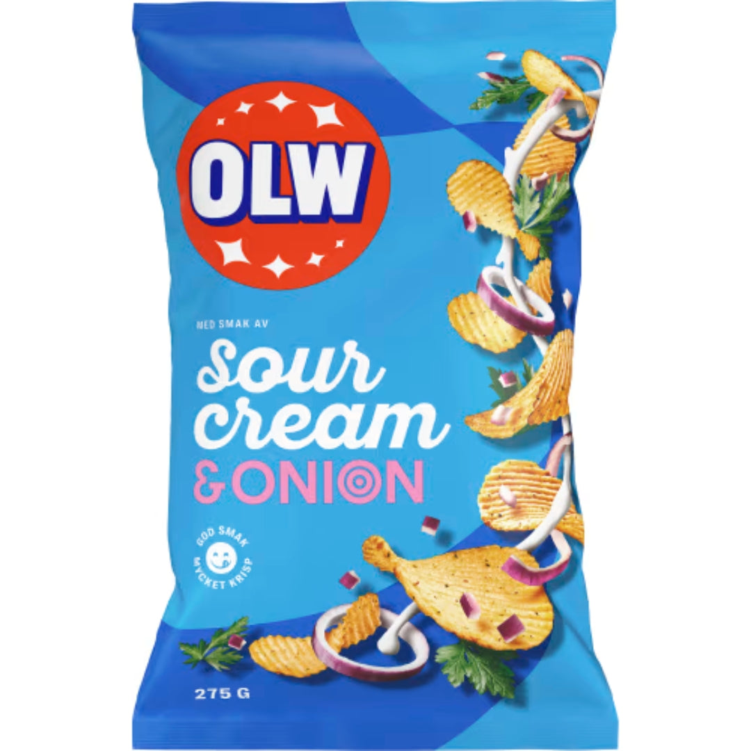 OLW Sourcream & Sipul Crisps 275G