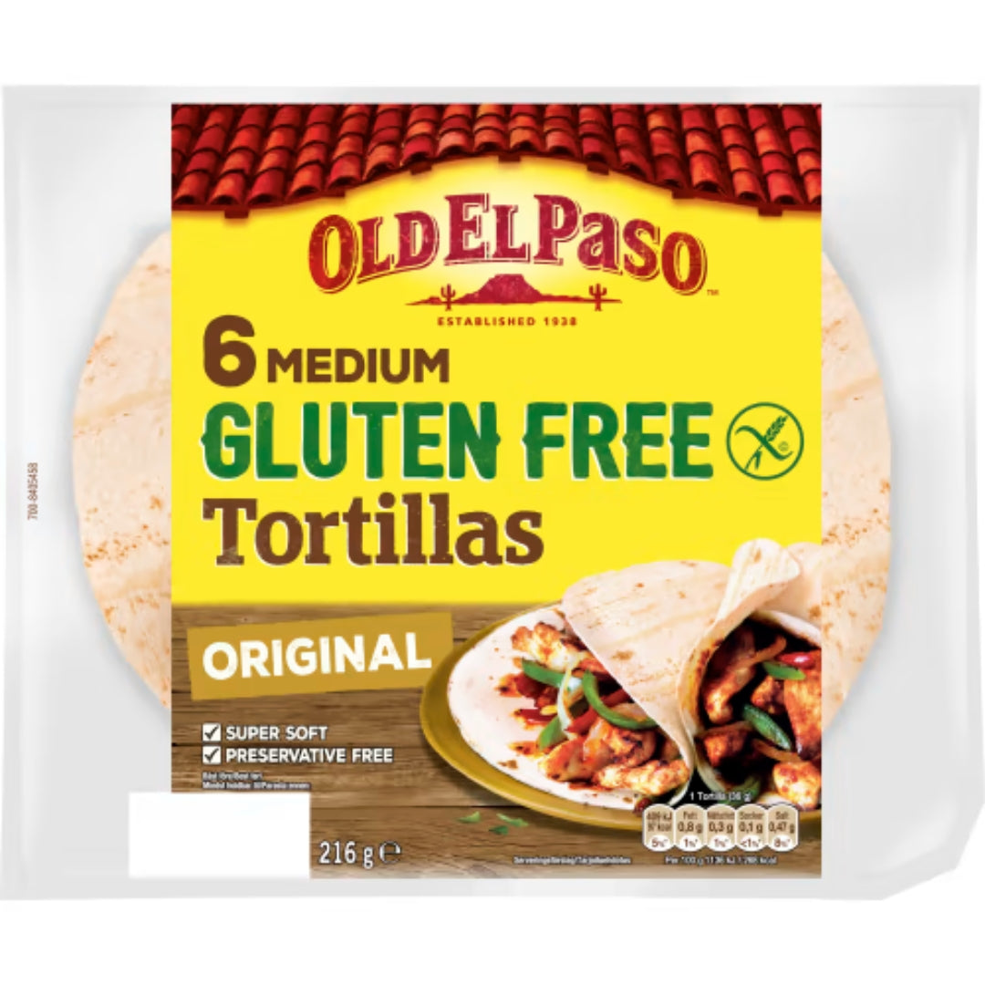Old El Paso Tortilla Medio Glutenfri/6 Pack-Tortillas senza glutine medio 216G