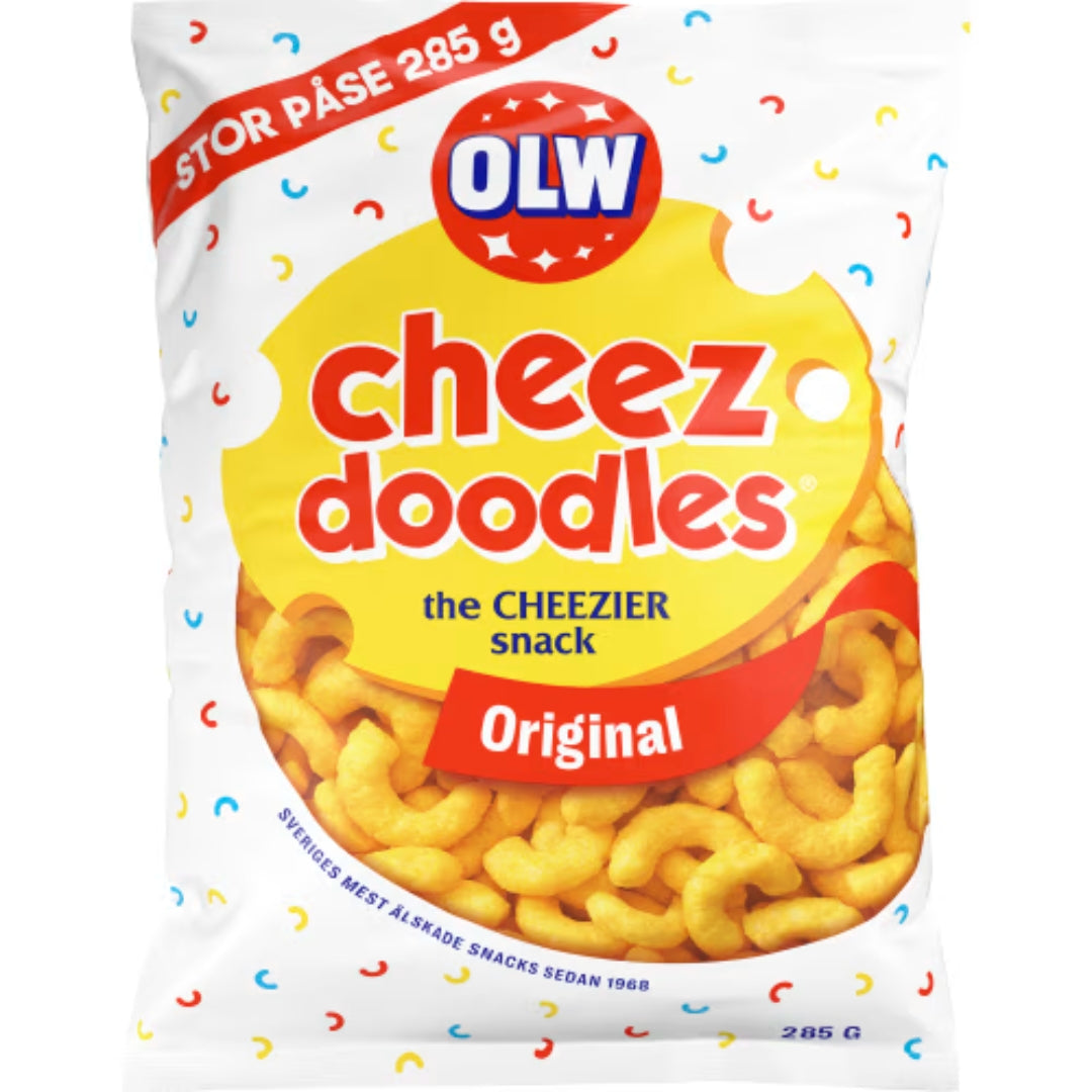 OLW Cheez Doodles – Cheesy Corn Snacks 285g