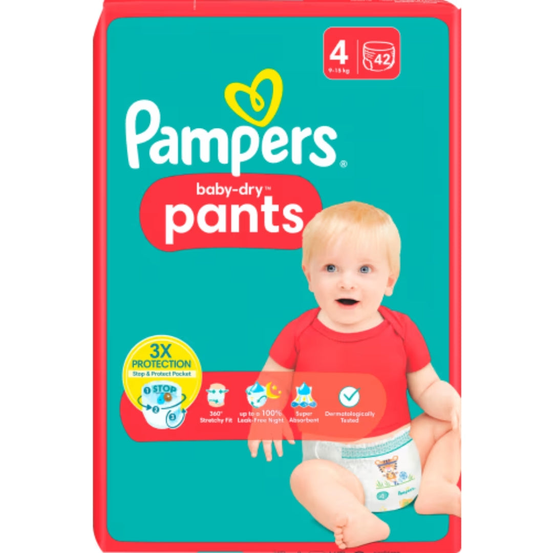 Pampers Baby Dry 4 9-15kg Byxblöjor - Pant Diapers 9-15kg 42p