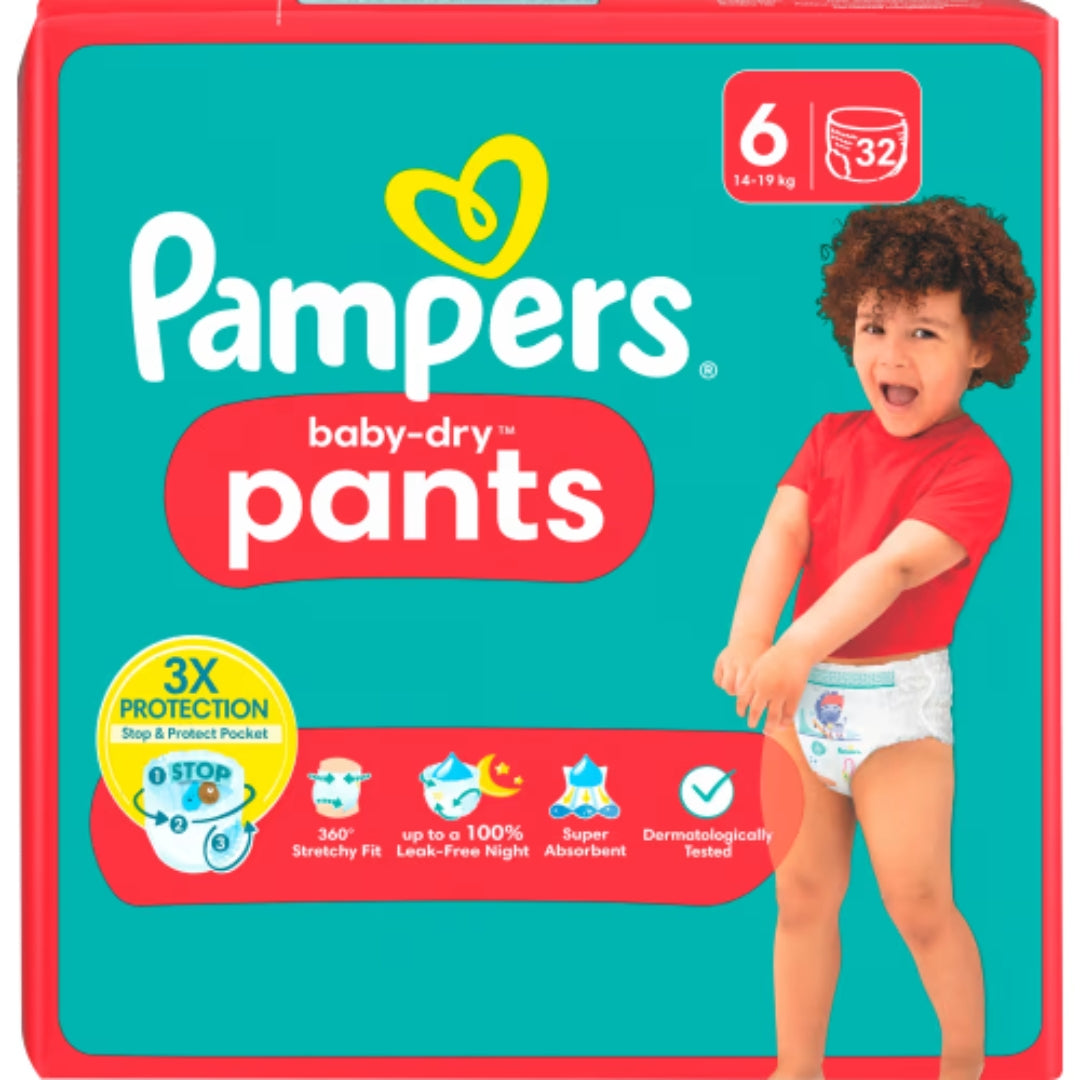 Pampers Baby Dry 6 14-19kg Byxblöjor - Pant Diapers 14-19kg 32p