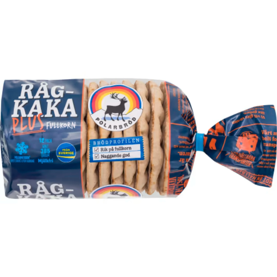 Polarbröd Rågkaka Plus Fullkorn 12-pack - Bread enriched with Whole Grains 385g