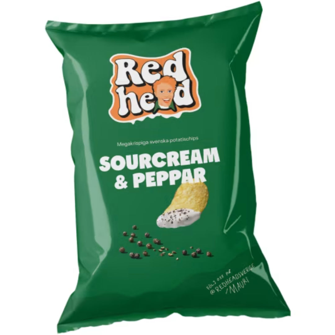 Redhead Sourcream Pepper Chips - Sourcream & Pepper Chips 150g