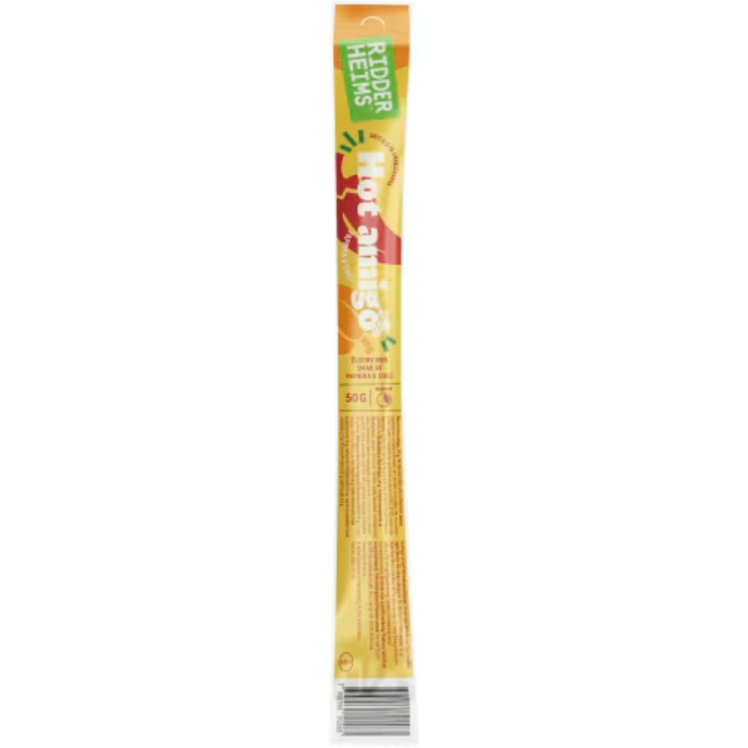Ridderheims Hot Amigo Ölkorv - Spicy Beer Sausage with Paprika and Chili Flavor 50g
