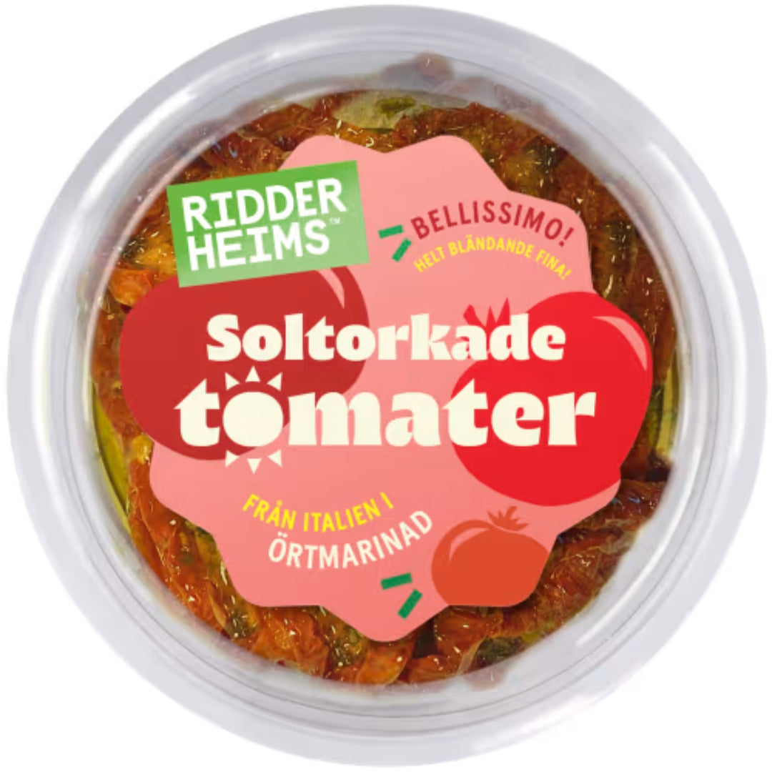 Ridderheims Soltorkade Tomater Örtmarinad - Sun-Dried Tomatoes from Italy in a Mild Herb Marinade 160g
