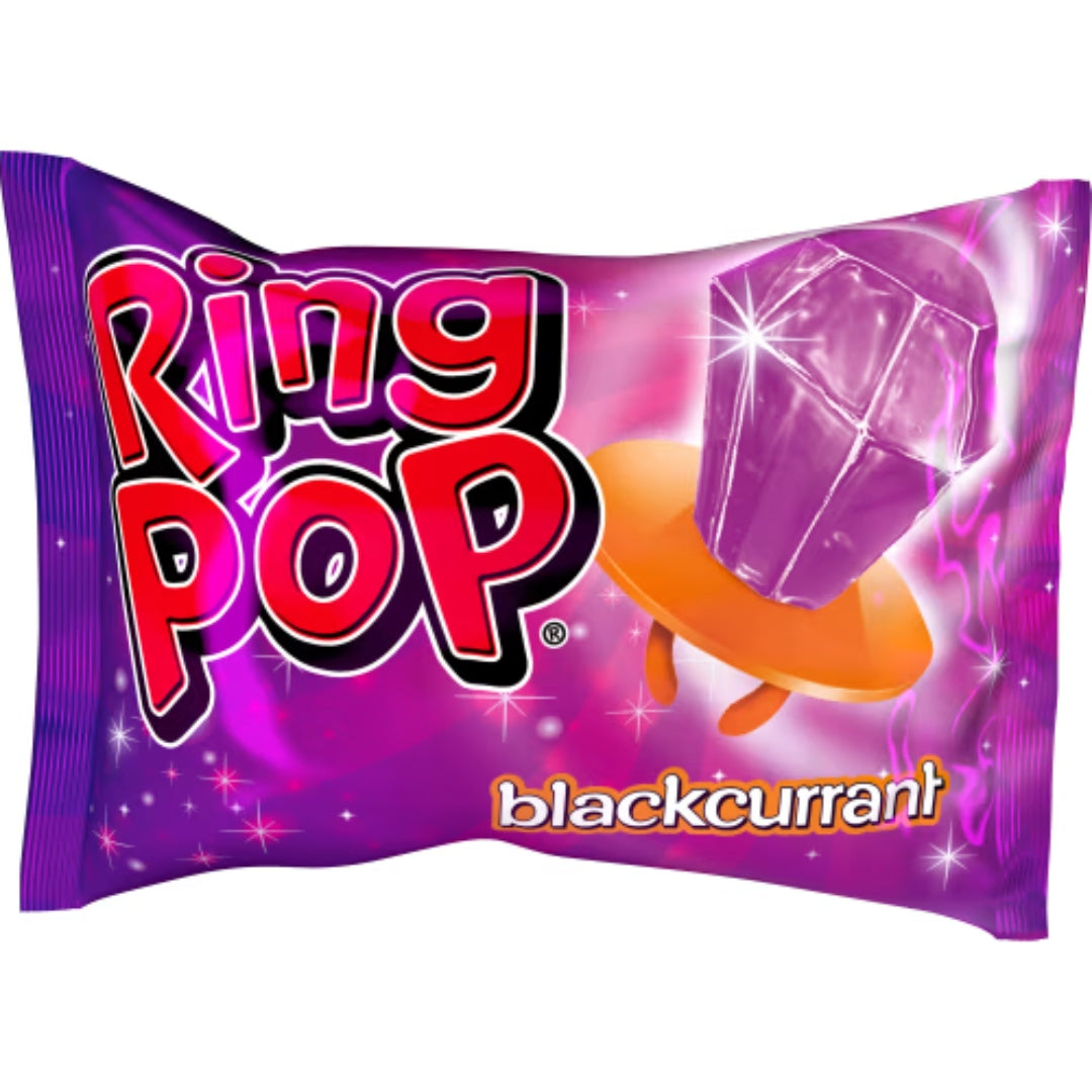 Bazooka Candy Ring Pop Twist - Candy ring with Blackcurrant 10g