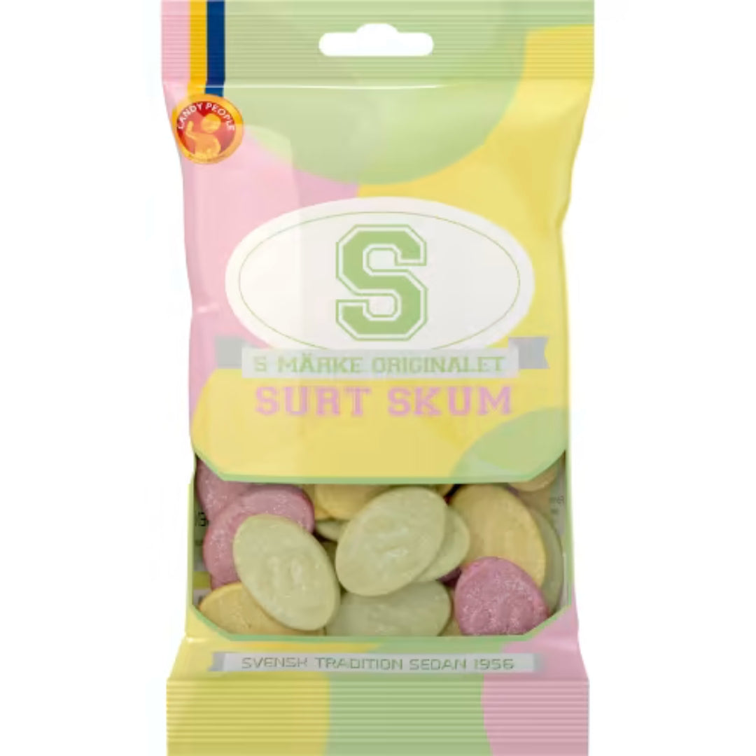 S-Märke Originalet Surt Skum - Sour Foam Candy 80g