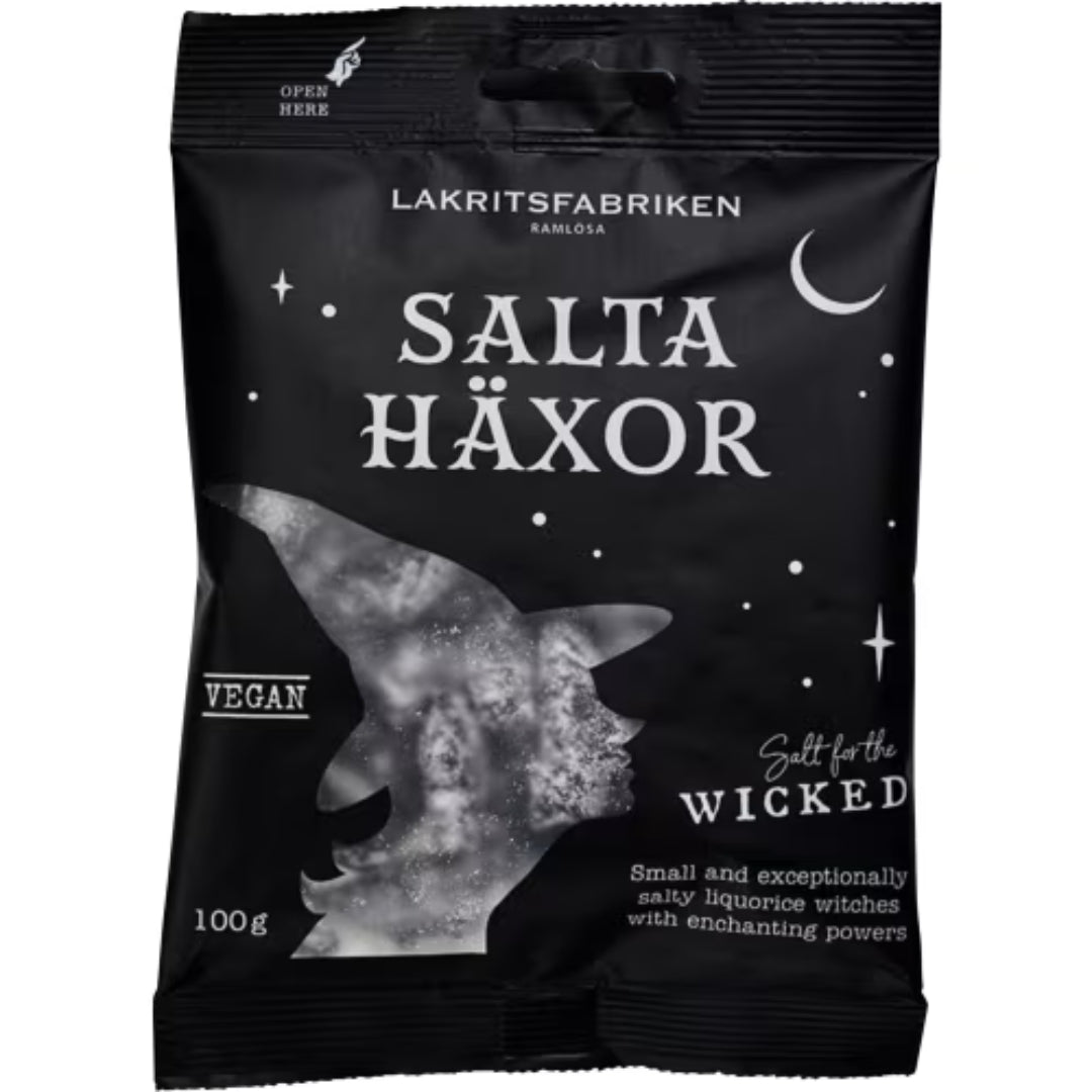 Lakritsfabriken Salta Häxor - lampone vegano e vegano Licorice 100G
