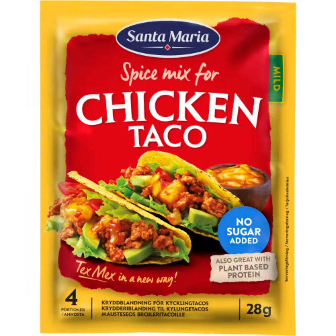 Santa Maria Chicken Taco Spicemix - Mild & Flavorful Seasoning 28g