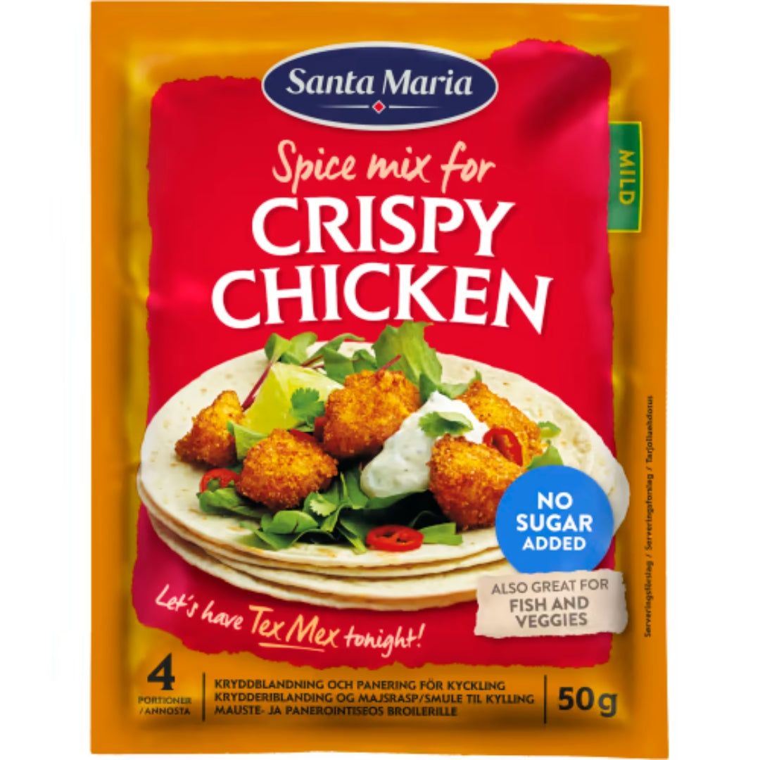Santa Maria Crispy Chicken Spicemix - Crunchy & Mild Taco-Flavored Seasoning 50g