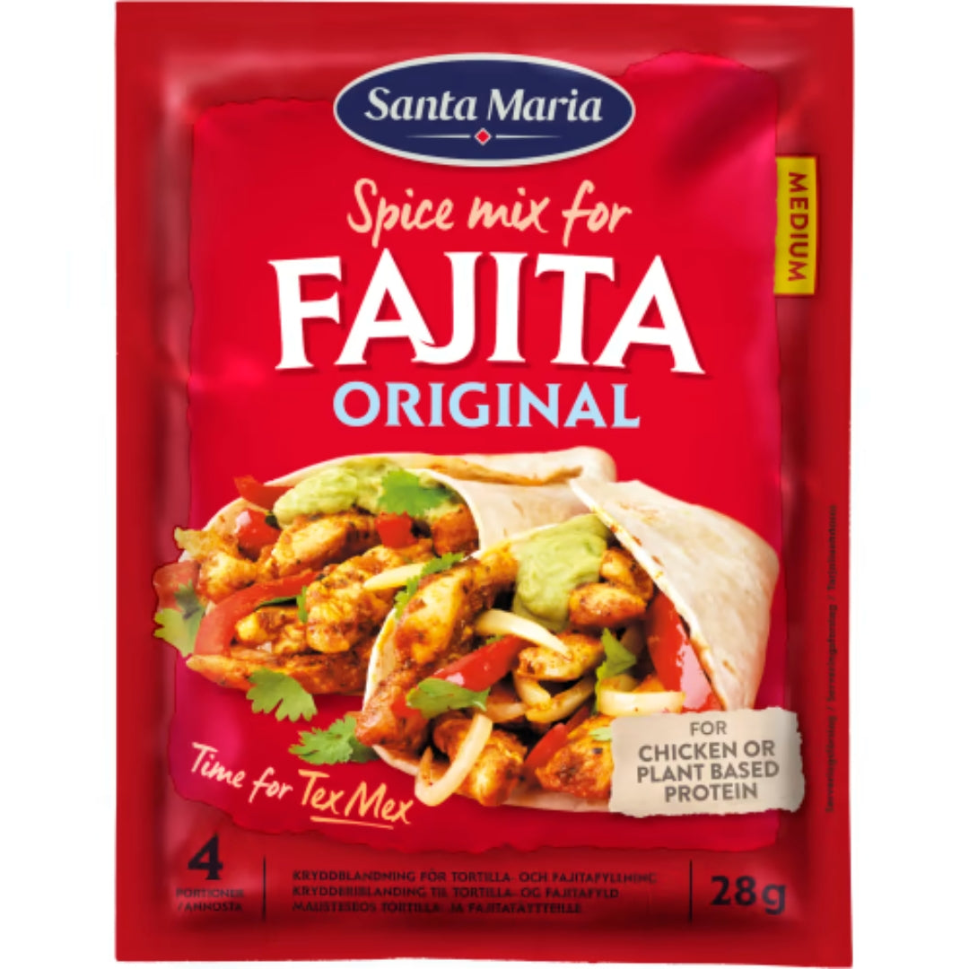 Santa Maria Fajita Original Spice Mix - Mexican Herb & Lime Seasoning 28g