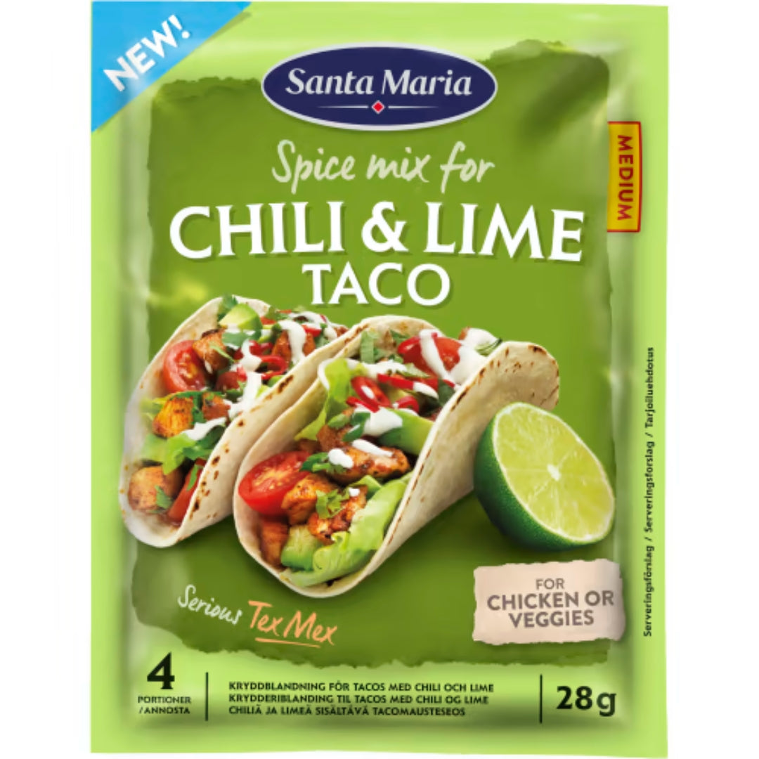 Santa Maria Taco Spice Mix Chili & Lime Medium - Fresh & Spicy Seasoning 28g