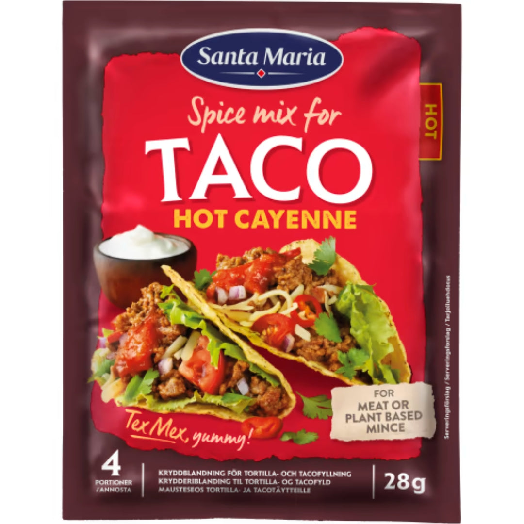 Santa Maria Taco Spice Mix Hot Cayenne - Spicy Tex-Mex Seasoning 28g
