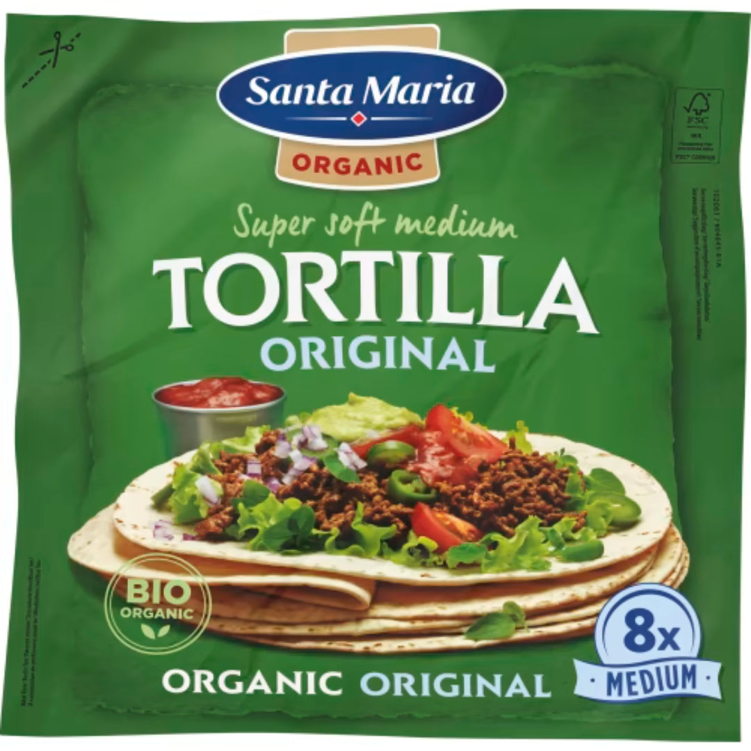 Santa Maria Tortilla Original Medium 8-pack - Organic Soft Wheat Tortillas 320g