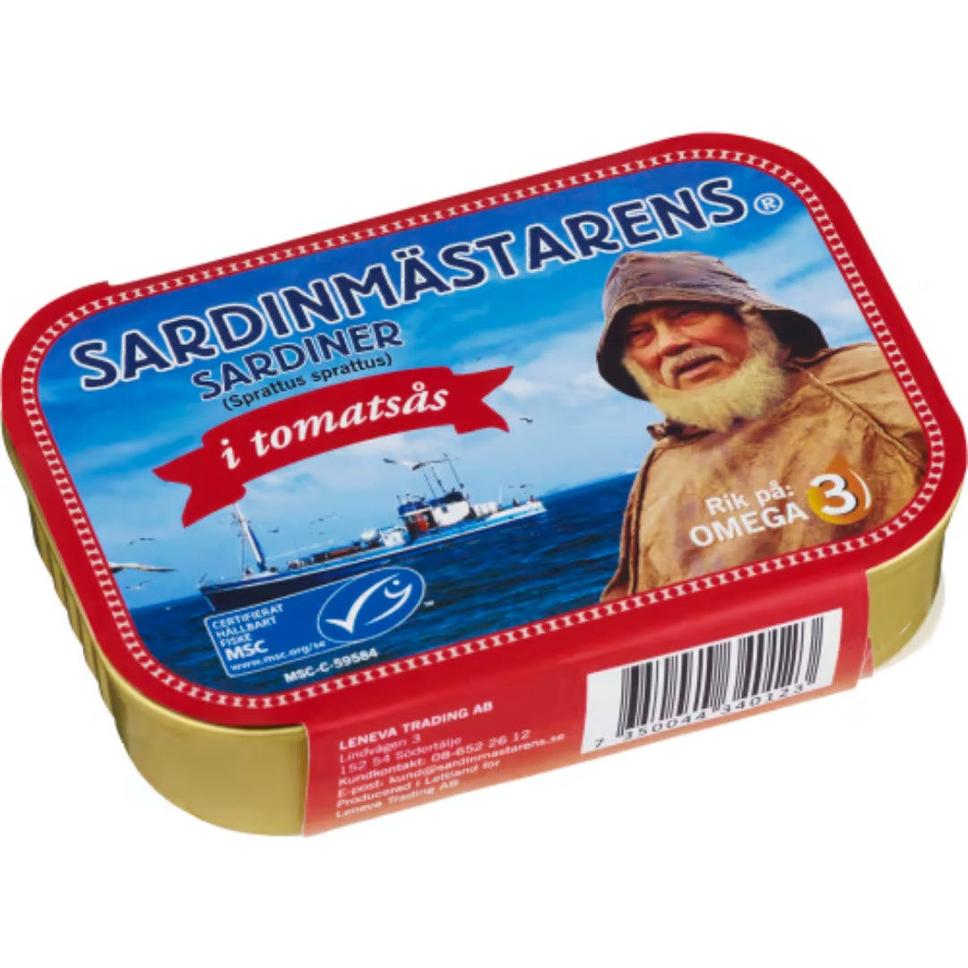 Sardinmästaren Sardiner i Tomatsås - Sardines in Tomato Sauce 100g