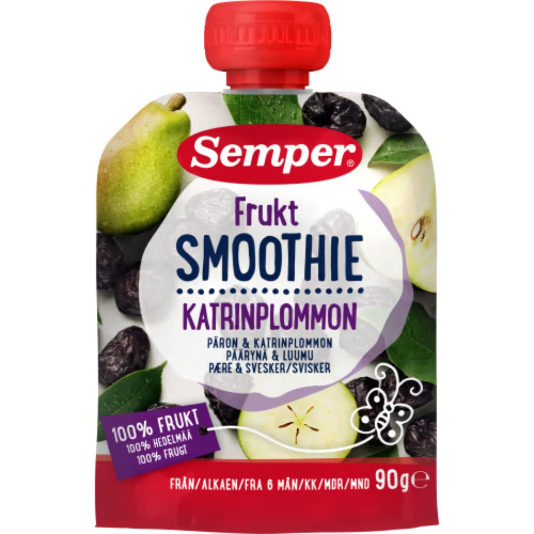 Semper Frukt Smoothie Katrinplommon 6 Månader - Prune & Pear Smoothie 90g