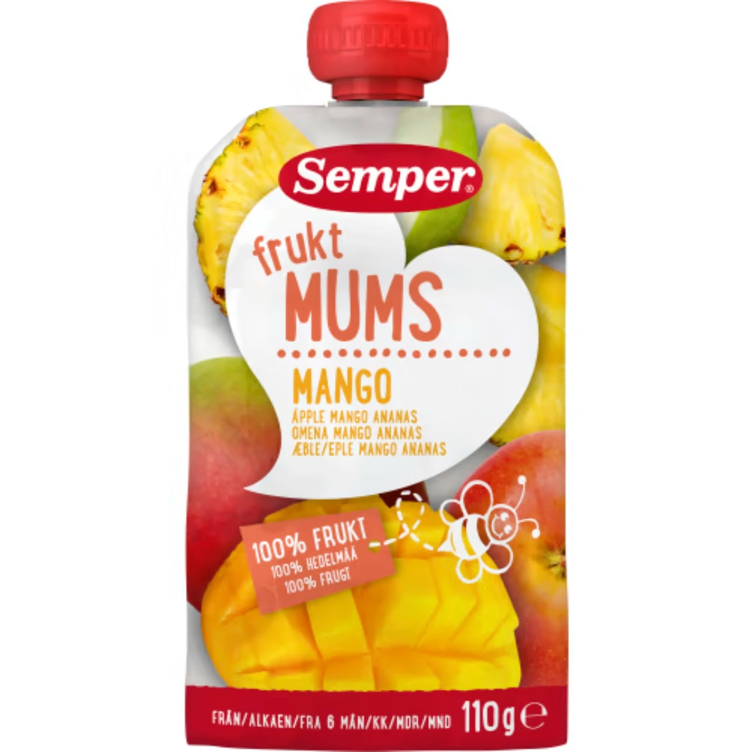 Semper Fruktmums Mango 6 Månader - Mango, Apple & Pineapple Puree 110g