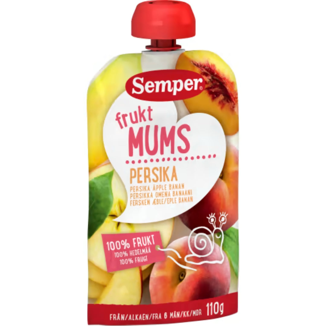 Semper Fruktmums Persika 6 Månader - Peach, Apple & Banana Purée 110g