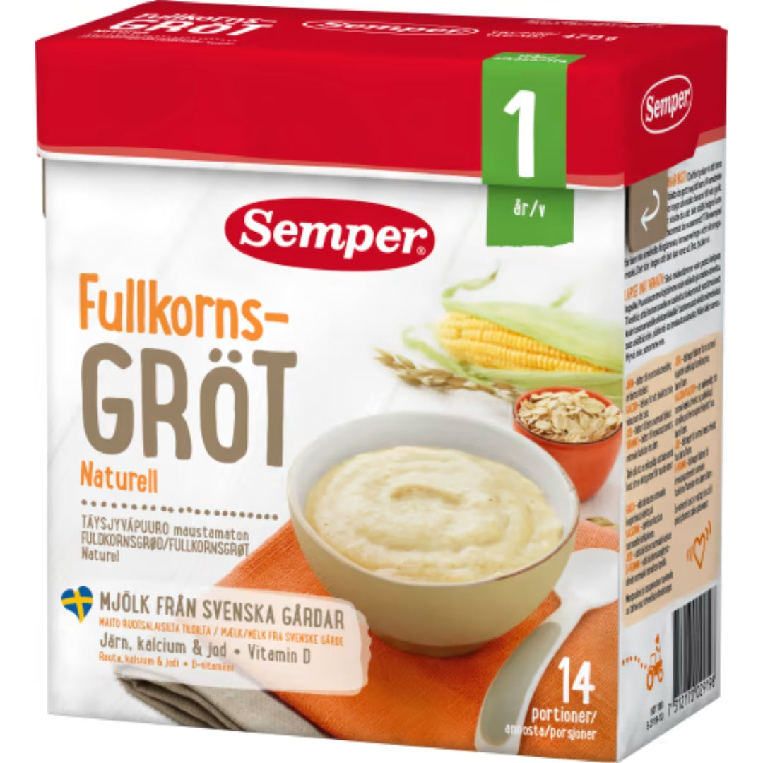 Semper Fullkornsgröt 12 Månader - Whole Grain Plain Porridge 470g