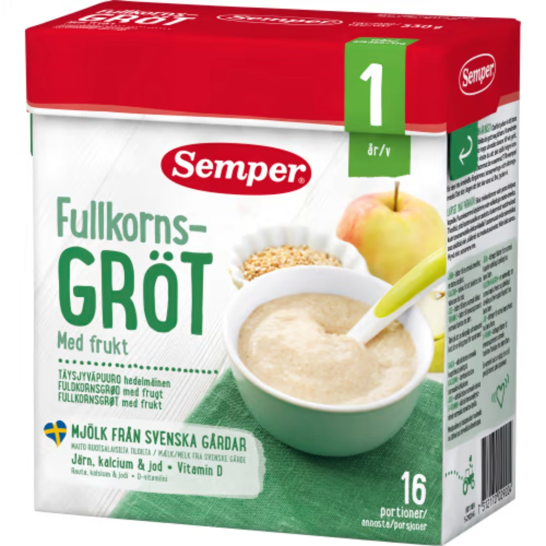 Semper Fullkornsgröt med Frukt 12 Månader - Whole Grain Porridge with Fruit 530g