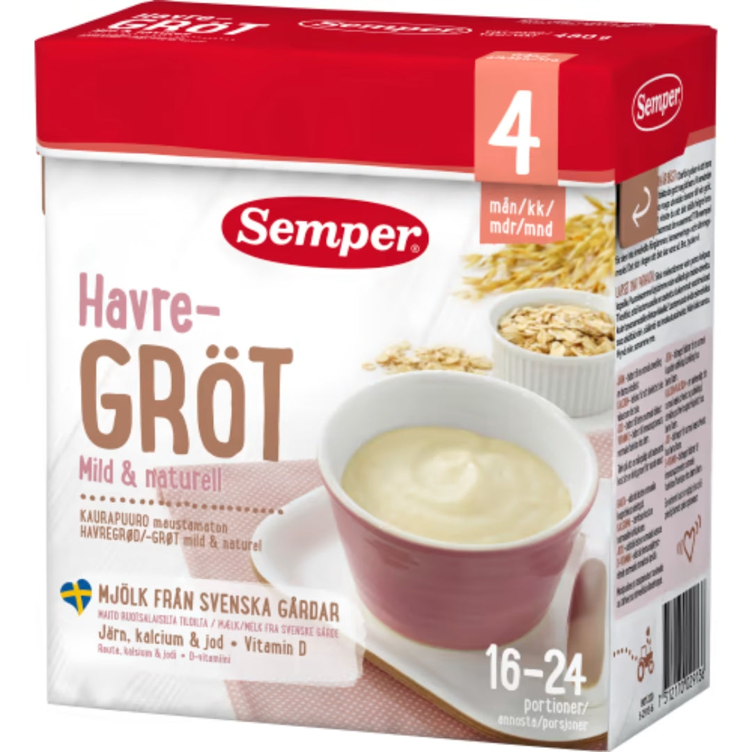 Semper Havregröt Mild & Naturell 4 Månader - Oat Porridge Mild & Natural 480g