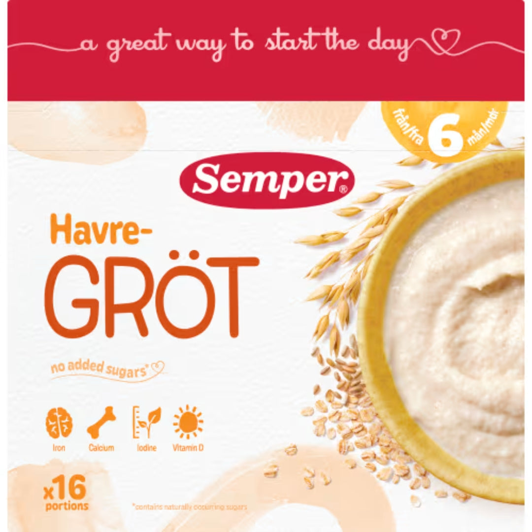 Semper Havregröt Mild & Naturell 6 Månader - Oat Porridge Mild & Natural 480g