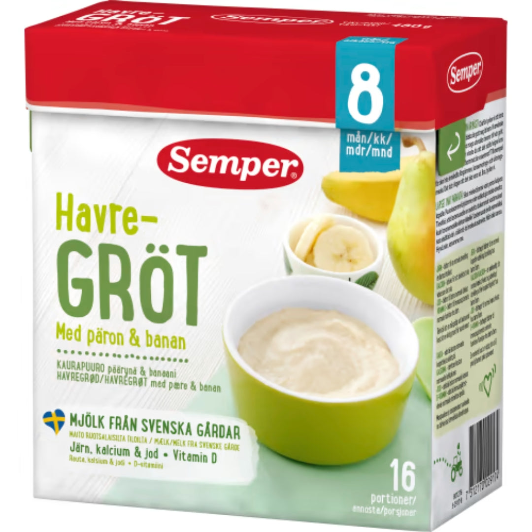 Semper Havregröt Päron & Banan 8 Månader - Oat Porridge Pear & Banana 480g