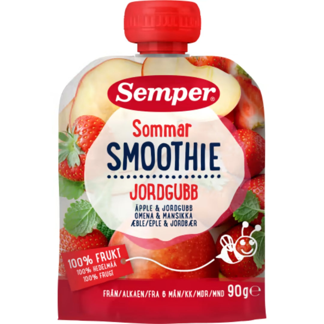 Semper Smoothie Sommar Jordgubb 6 Månader - Strawberry Smoothie 90g