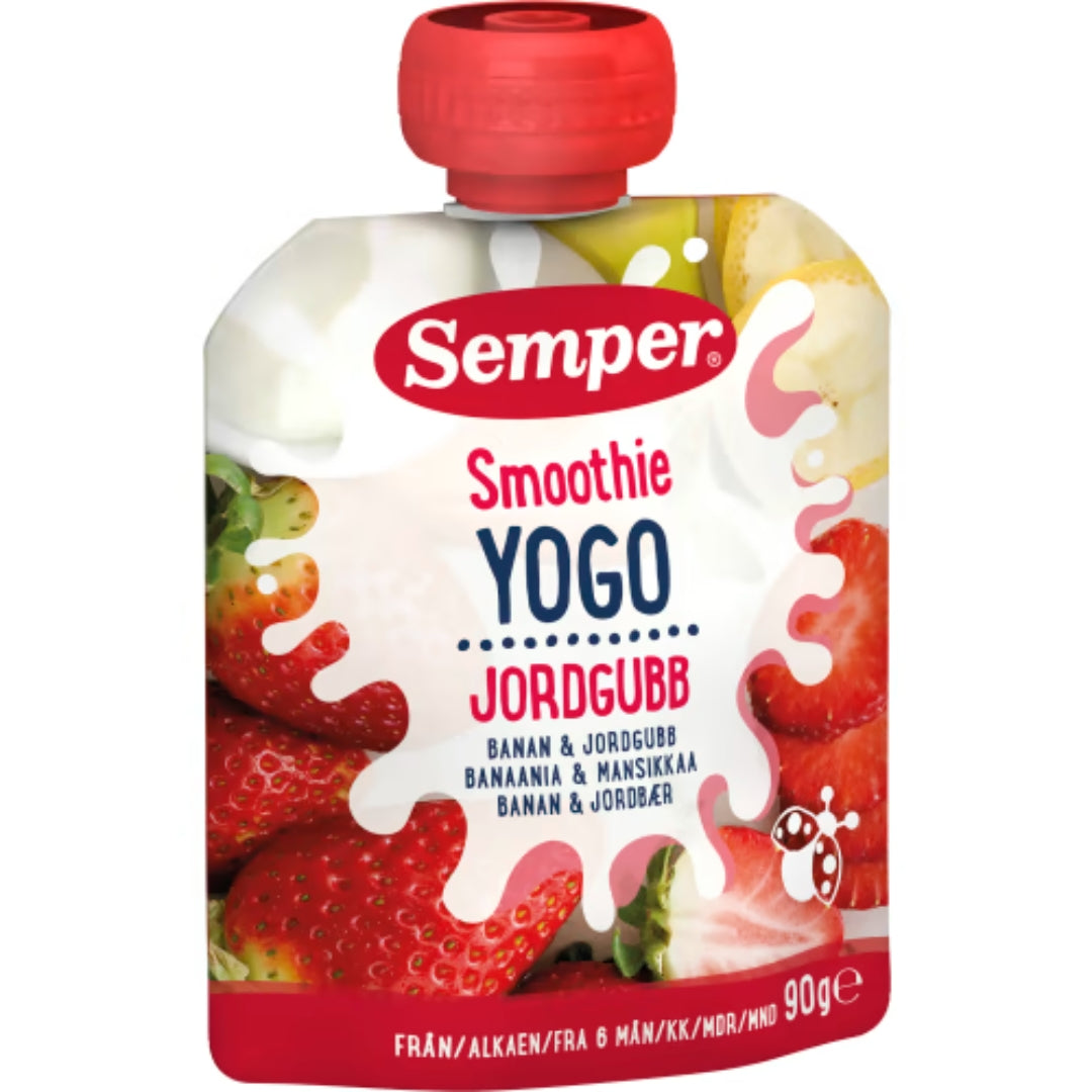 Semper Smoothie Yoghurt Jordgubb 6 Månader - Strawberry Smoothie 90g