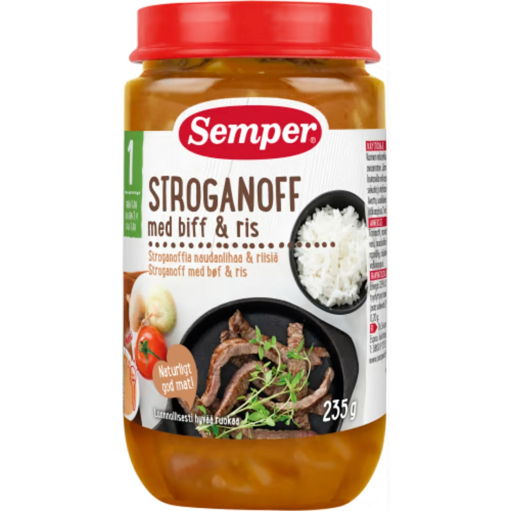 Semper Stroganoff med Biff Och Ris 12 Månader - Beef Stroganoff with R
