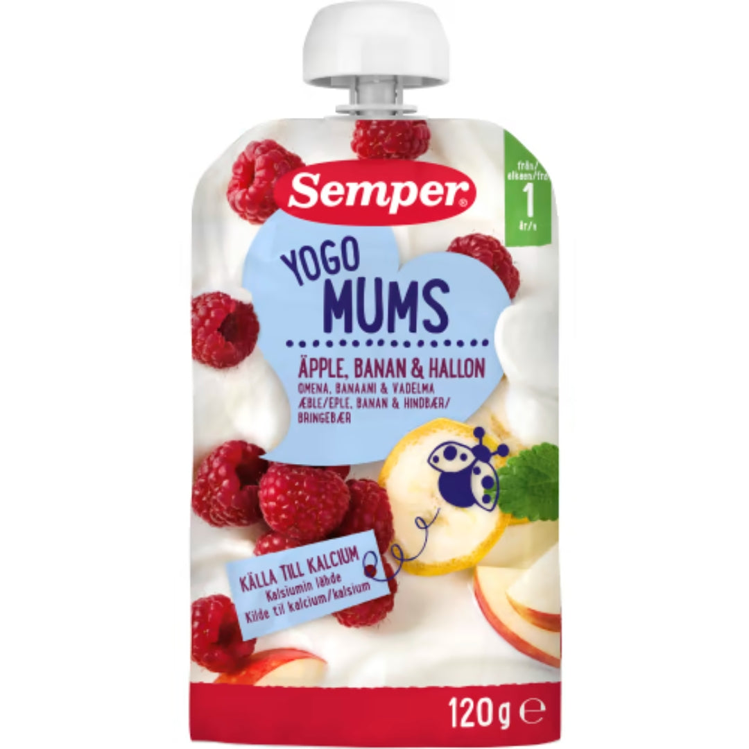 Semper Yogo Mums Apple Banan Hallon 12 Månader - Yogurt Pouch 120g