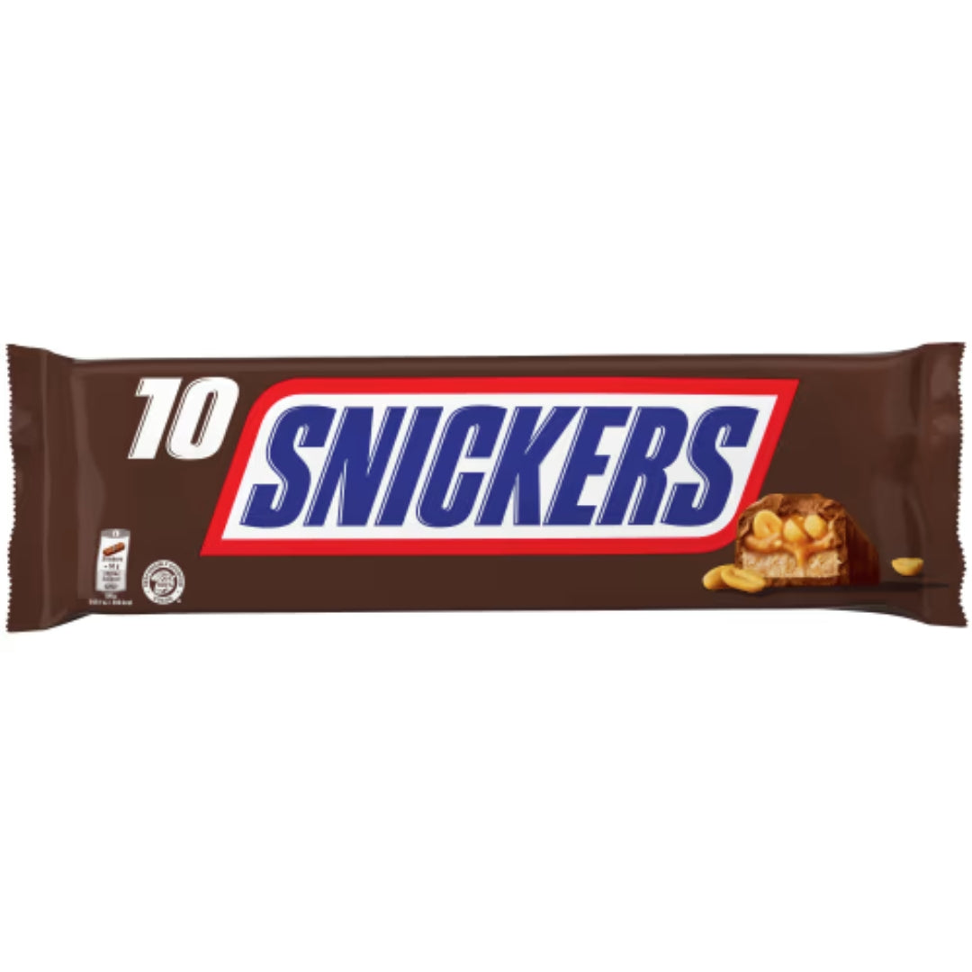 Snickers 10p - Milk Chocolate, Chewy Caramel, Creamy Nougat and Crispy Peanuts 500g