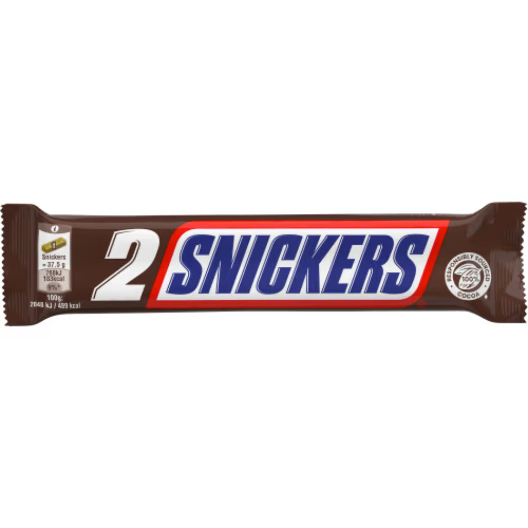 Snickers Chokladbar Dubbel - Milk chocolate, Chewy Caramel, Creamy Nougat, and Crispy Peanuts 75g