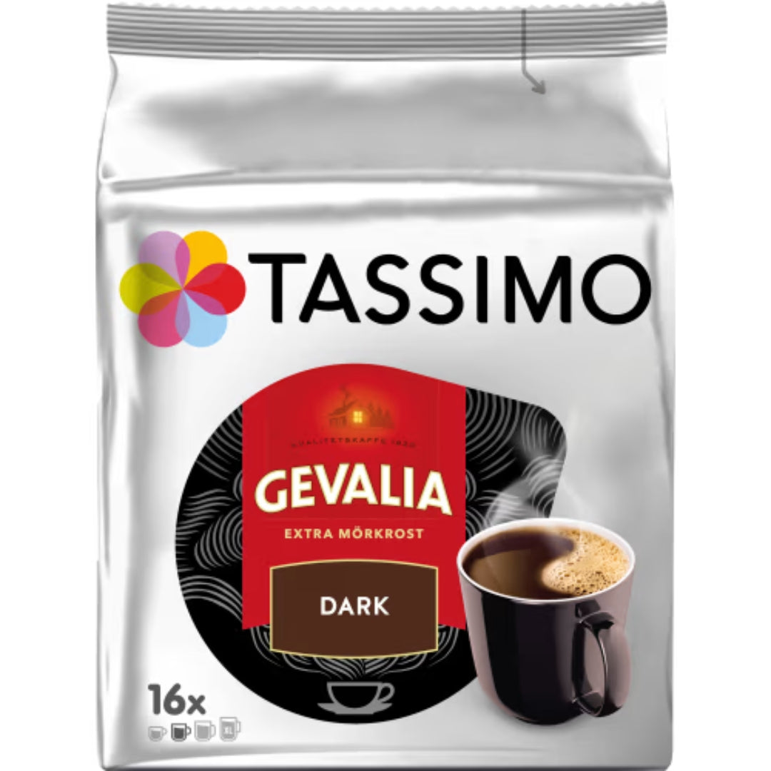 Tassimo Dark Mörkrost Gevalia Kaffekapslar - Dark Roast Gevalia Capsules 16P