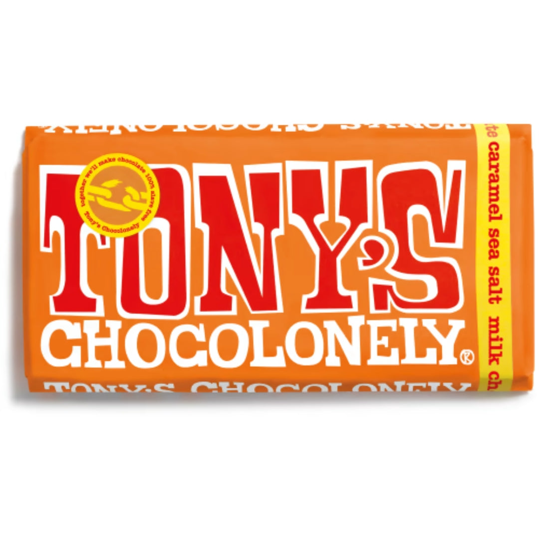 Tony´s Ljus Choklad Karamell & Havssalt - Chocolate with Caramel and Sea Salt 180g