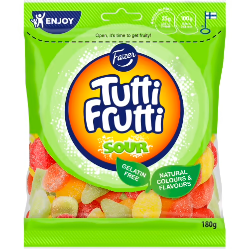 Fazer Tutti Frutti Sour – Fruit Sweets 180g
