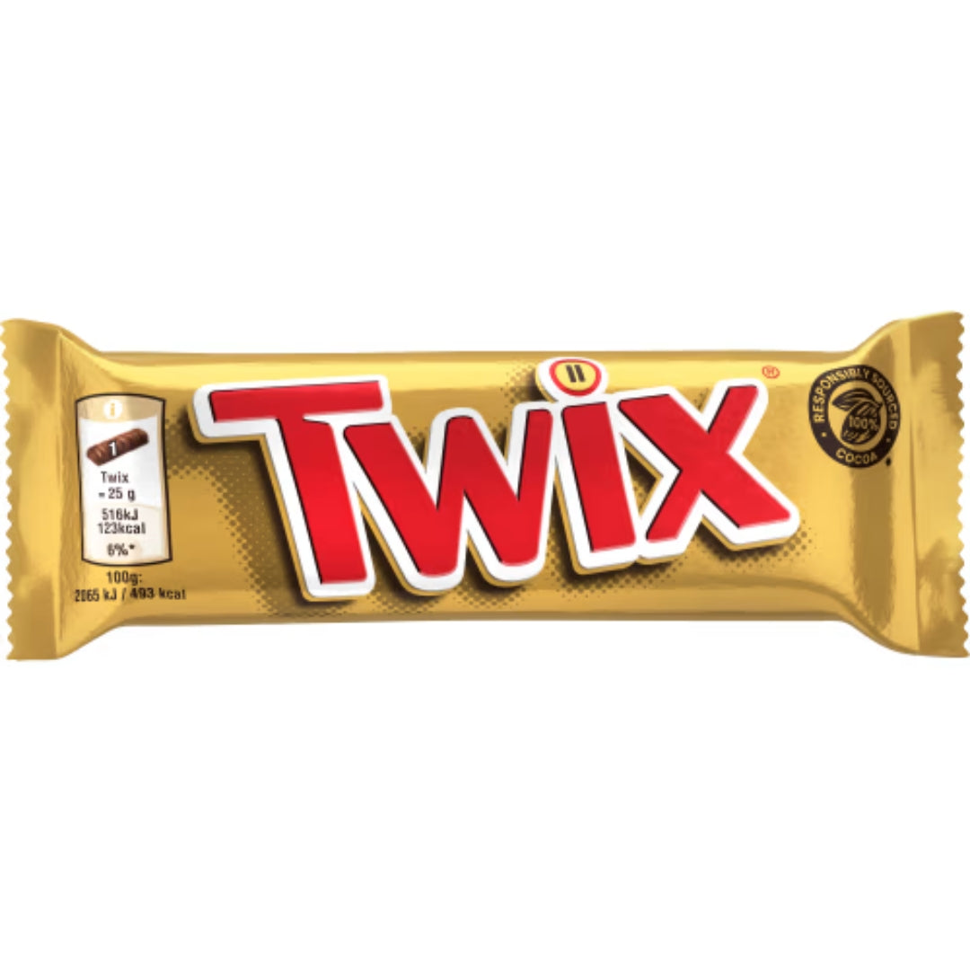 Twix - Crispy Biscuit, Smooth Caramel, and a coating of Milk Chocolate 50g