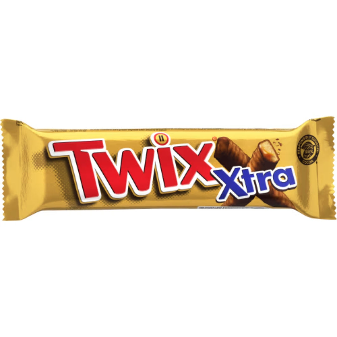Twix Xtra - Crispy Biscuit, Soft Caramel, and Smooth Milk Chocolate bars 75g