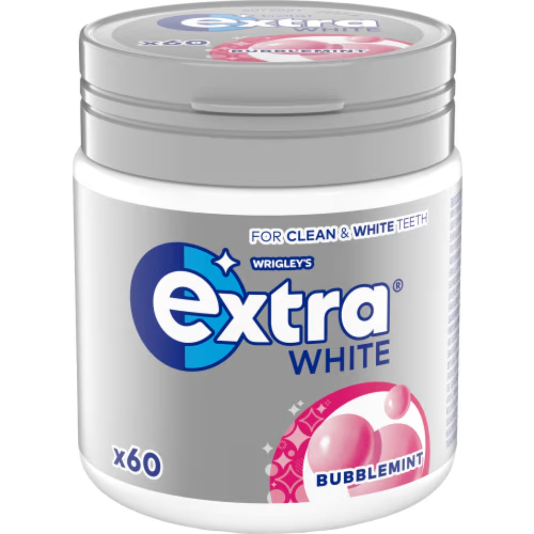 Wrigley's Extra White Bubblemint - Sugar-Free Chewing Gum with Bubblemint flavour 84g