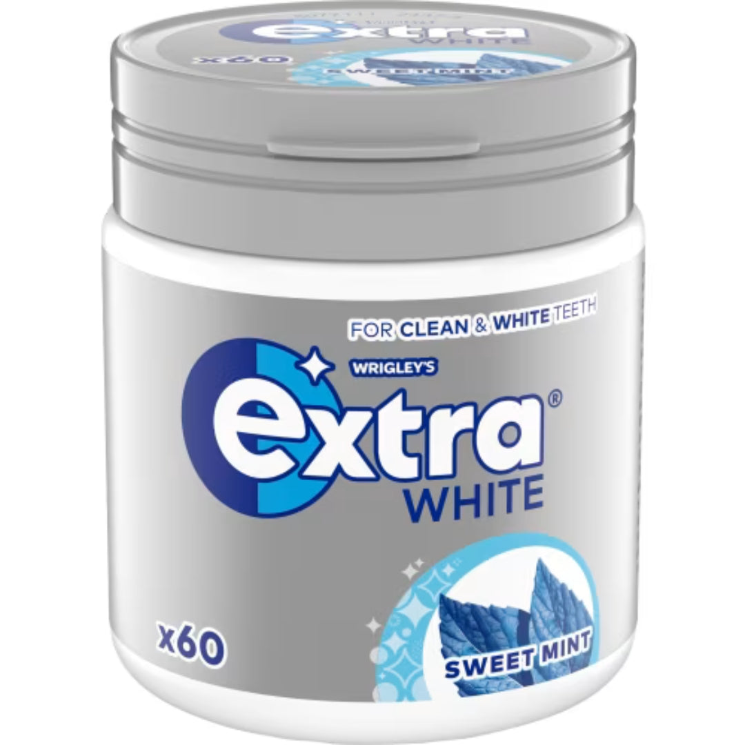 Wrigley's Extra White Sweet Mint Tuggummi - Sweet Mint Sugar-Free Chewing Gum 84g