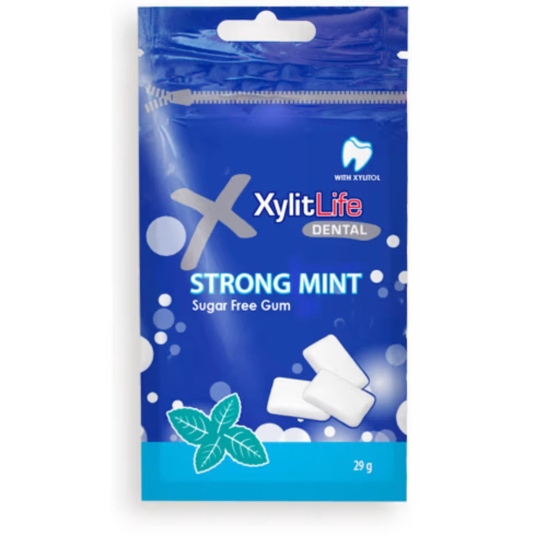 Xylitlife Tuggummi Strongmint - strong mint-flavored sugar-free chewing gum 29g
